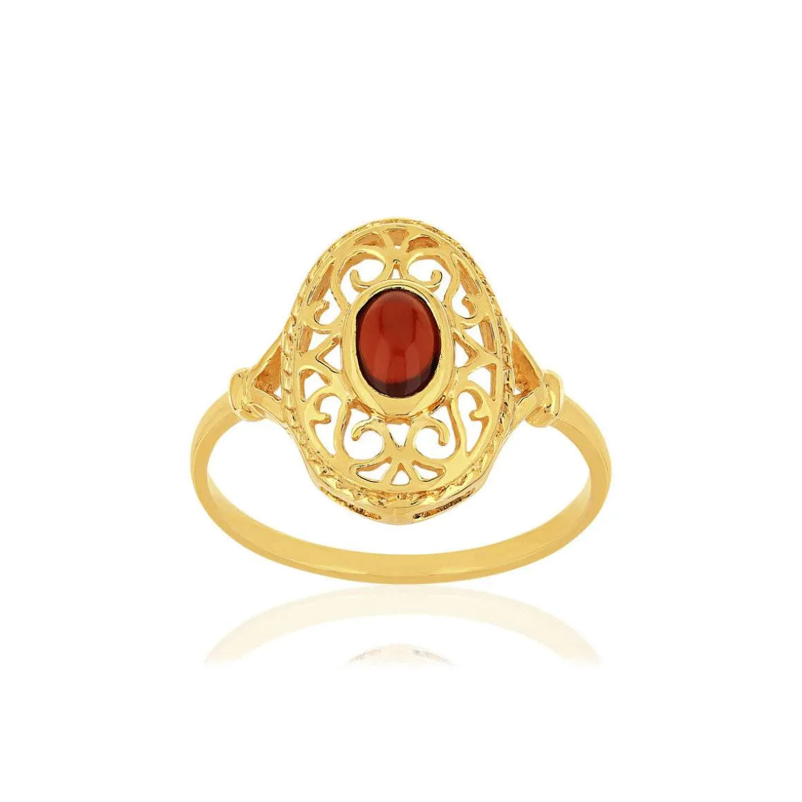 Bague or jaune 375 grenat