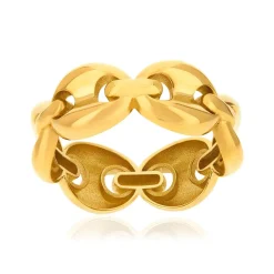 Bague or 375 jaune maille grain de café