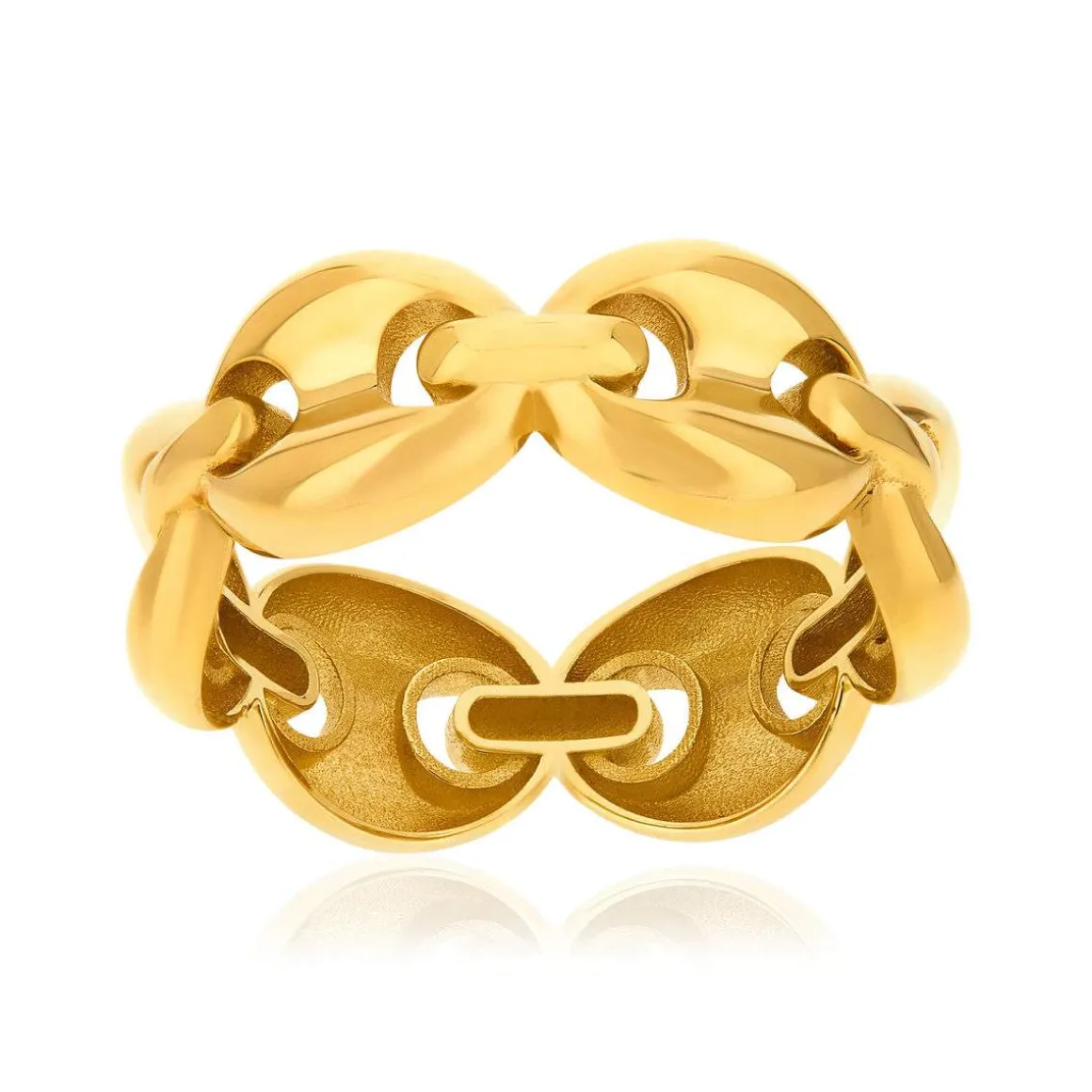 Bague or 375 jaune maille grain de café