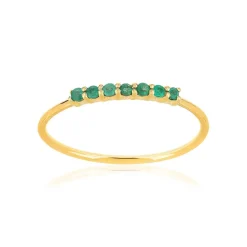 Bague or jaune 375 émeraudes