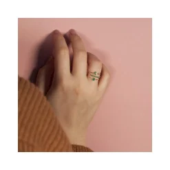 Bague or jaune 375 émeraudes
