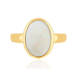 Bague or 375 jaune opale