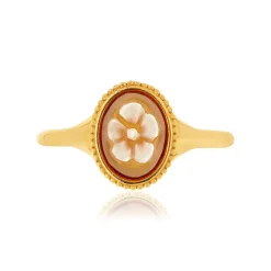 Bague or 375 jaune or camées