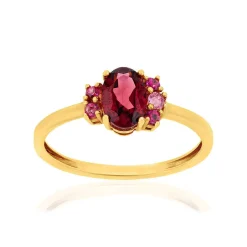 Bague or 375 jaune pierres fines