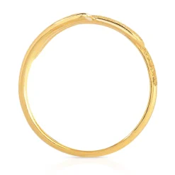 Bague or 750 jaune polie et granité