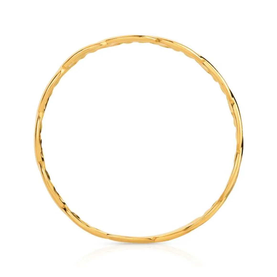 Bague or 750 jaune polie tressée