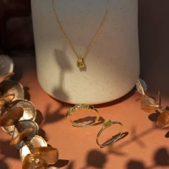 Bague or 375 jaune péridot