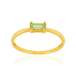 Bague or 375 jaune péridot