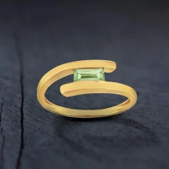 Bague or 375 jaune péridot
