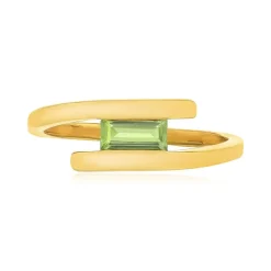 Bague or 375 jaune péridot