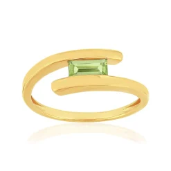 Bague or 375 jaune péridot