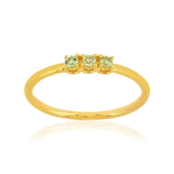 Bague or 375 jaune péridots