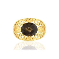 Bague or jaune 375 quartz