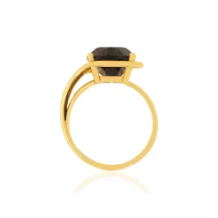 Bague or jaune 750, 1 quartz de 5,31 carats.