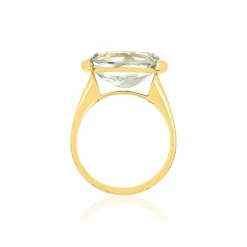 Bague or jaune 750, 1 quartz vert de 4,77 carats