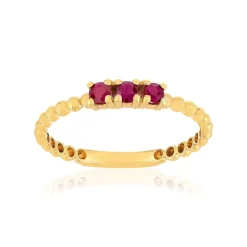 Bague or 375 jaune rubis