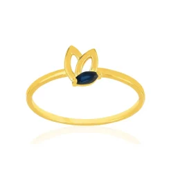 Bague or 375 jaune saphirs