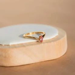 Bague or 375 jaune tourmaline