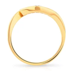 Bague or 750 jaune trilogie diamants