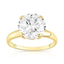 Bague or 375 jaune zirconia