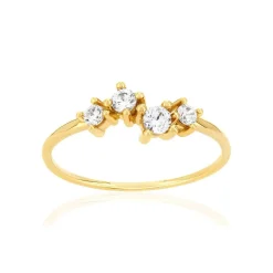 Bague or 375 jaune zirconias