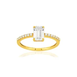 Bague or 375 jaune zirconias