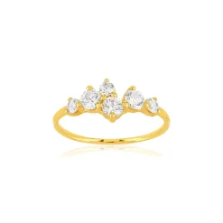 Bague or 375 jaune zirconias