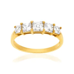 Bague or 375 jaune zirconias