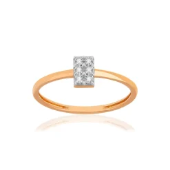 Bague or 375 rose diamants