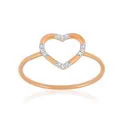 Bague or 375 rose diamants