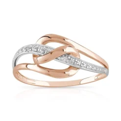 Bague or 375 rose rhodié noeud