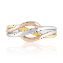 Bague 3 ors 750 anneaux entrelacés