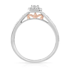 Bague 2 ors 750 carrée diamants