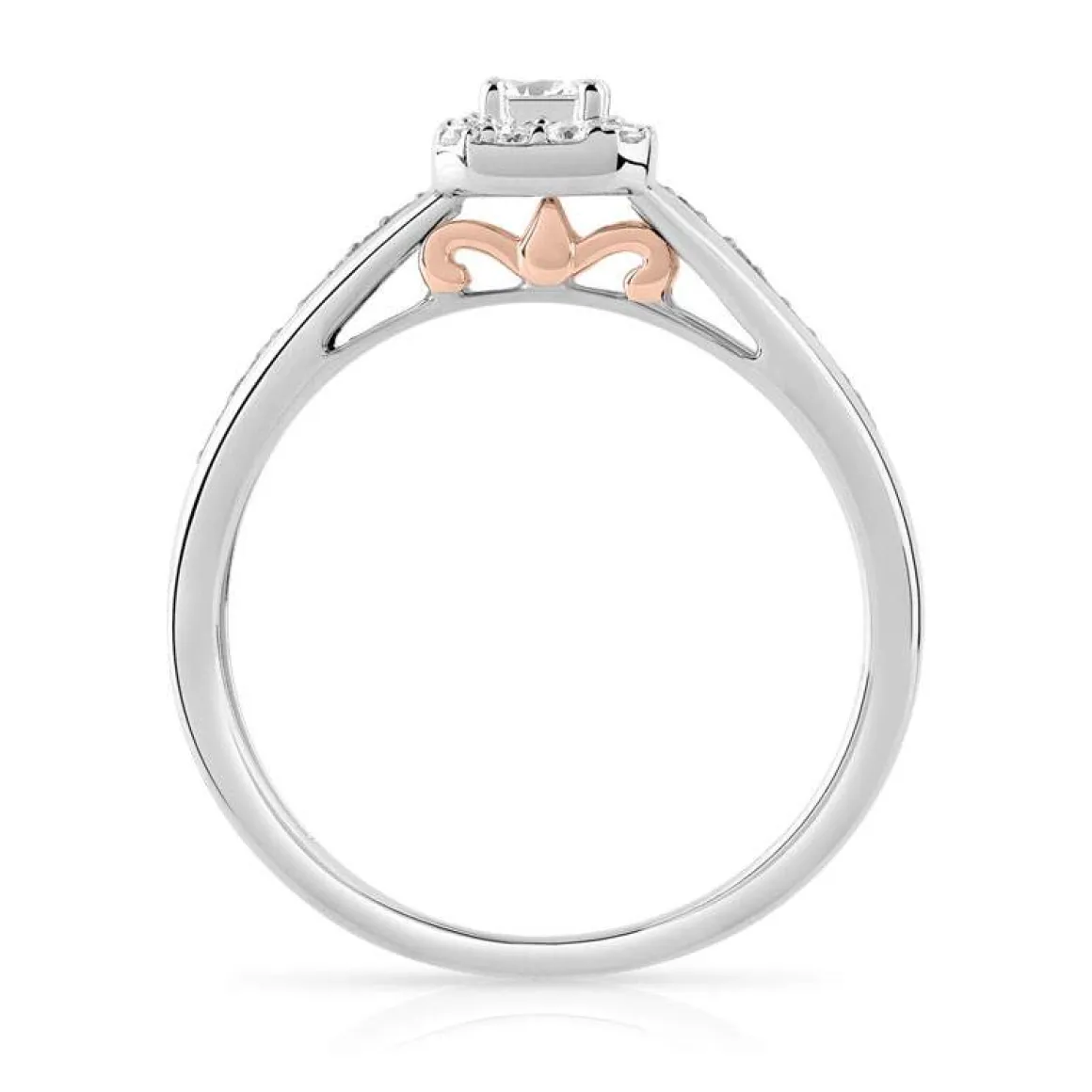 Bague 2 ors 750 carrée diamants