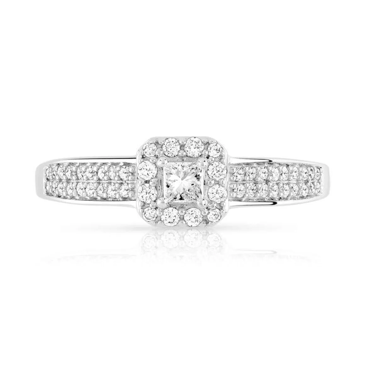 Bague 2 ors 750 carrée diamants