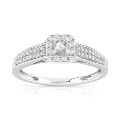 Bague 2 ors 750 carrée diamants
