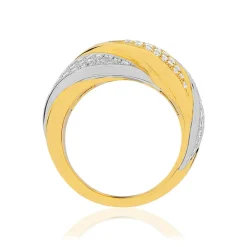 Bague 2 ors 750 diamant