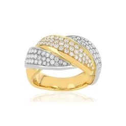 Bague 2 ors 750 diamant
