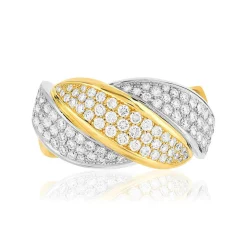 Bague 2 ors 750 diamant