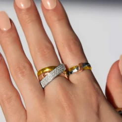 Bague 3 ors 750 diamants