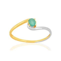 Bague 2 ors 375 emeraude