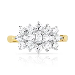 Bague 2 ors 375 zirconias