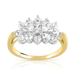 Bague 2 ors 375 zirconias