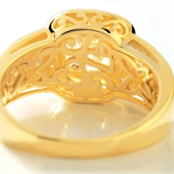 Bague or 375 2 tons carrée zirconias