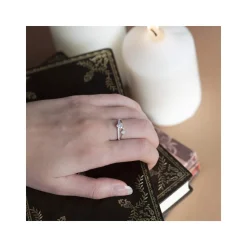 Bague or 375 2 tons coeurs zirconias