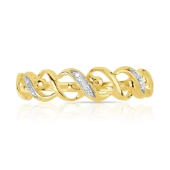 Bague or 375 2 tons diamant