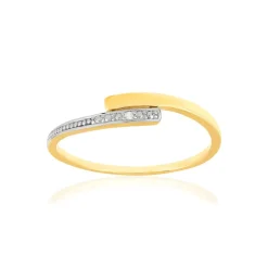 Bague or 375 2 tons diamant