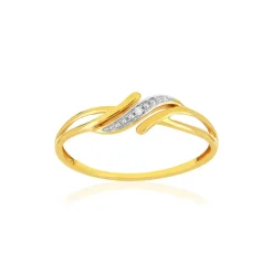 Bague or 375 2 tons diamant