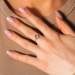 Bague or 375 2 tons diamant
