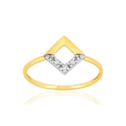 Bague or 375 2 tons diamant